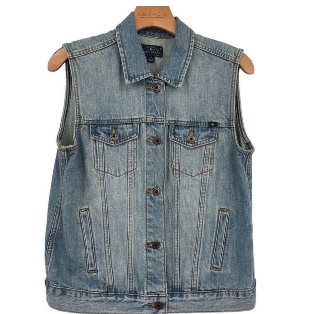 Lucky brand denim vest sz small